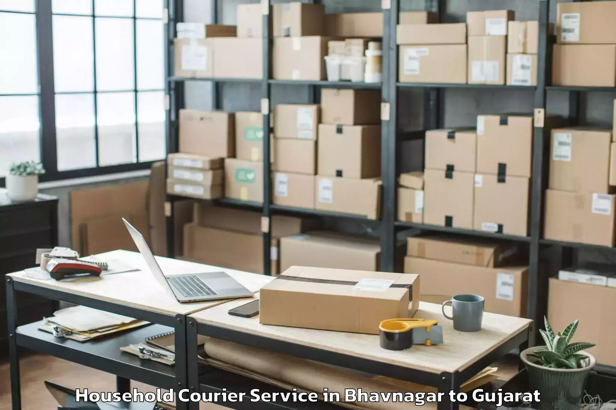 Reliable Bhavnagar to Lavad Household Courier